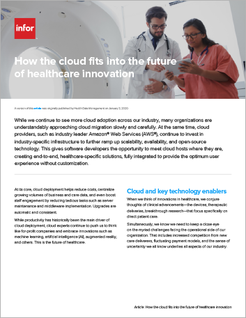 How the cloud fits into the future of healthcare innovation Article English