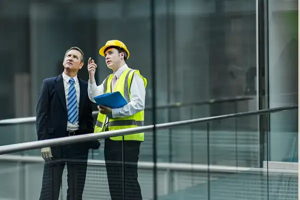 Managers discussing operations at a public utility 