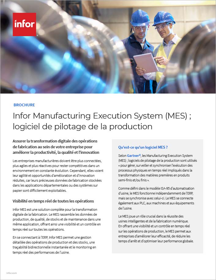 Infor Manufacturing Execution System MES
  Brochure French 457px
