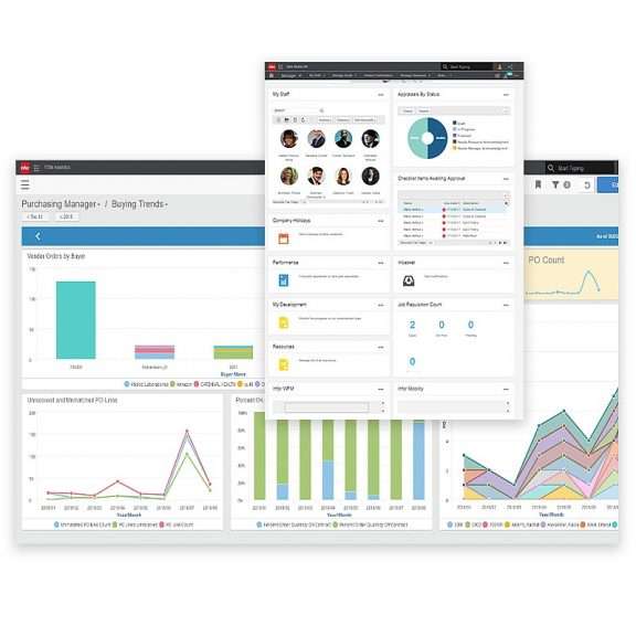 screen with graph and charts