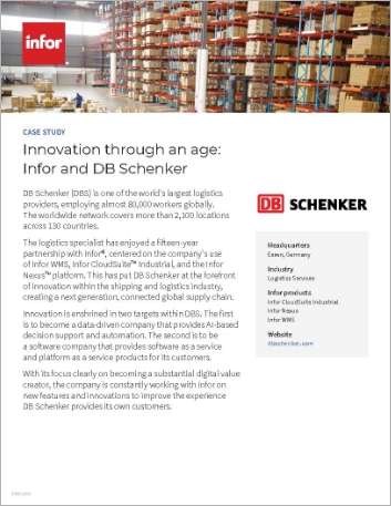 DB Schenker DBS Case Study CloudSuite Industrial Infor Nexus Infor WMS Logistics
  and 3PL English USA