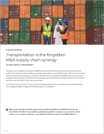 Transportation is the forgotten MA supply chain synergy