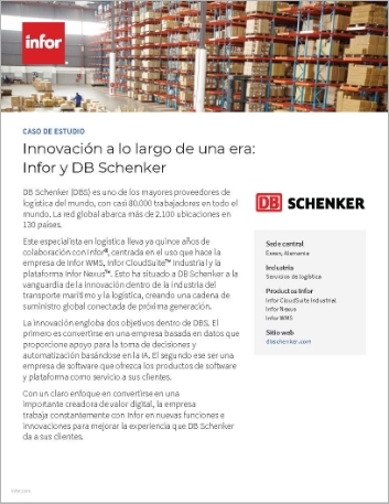 th DB Schenker DBS Case Study CloudSuite Industrial Infor Nexus Infor WMS Logistics and 3PL Spanish Spain 