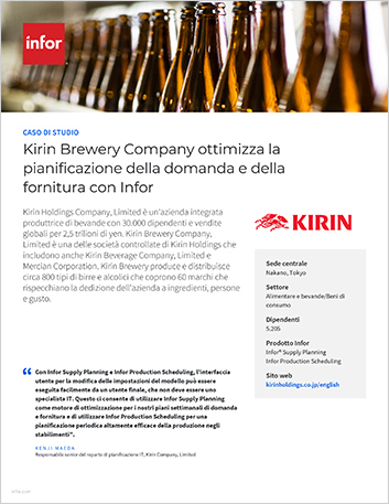 th Kirin Brewery Company   optimizes demand and supply planning with Infor Case Study Italian