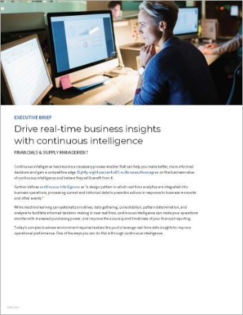 Drive  real time business insights wicontinuous intelligence Executive Brief   English