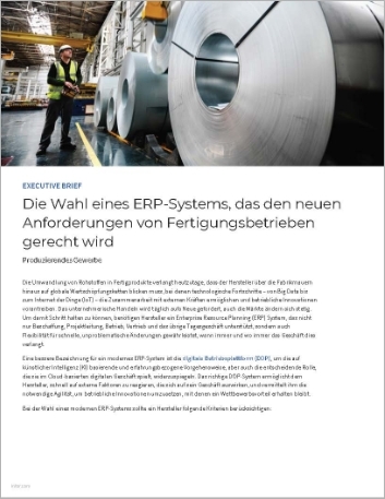 th Select an ERP system that keeps up with the evolving needs of manufacturing operations Executive Brief German 457px