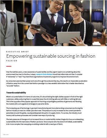 Empowering  sustainable sourcing in fashion Executive Brief English