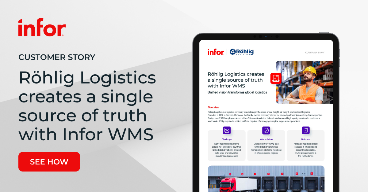 Röhlig Logistics creates a single source of truth | Infor