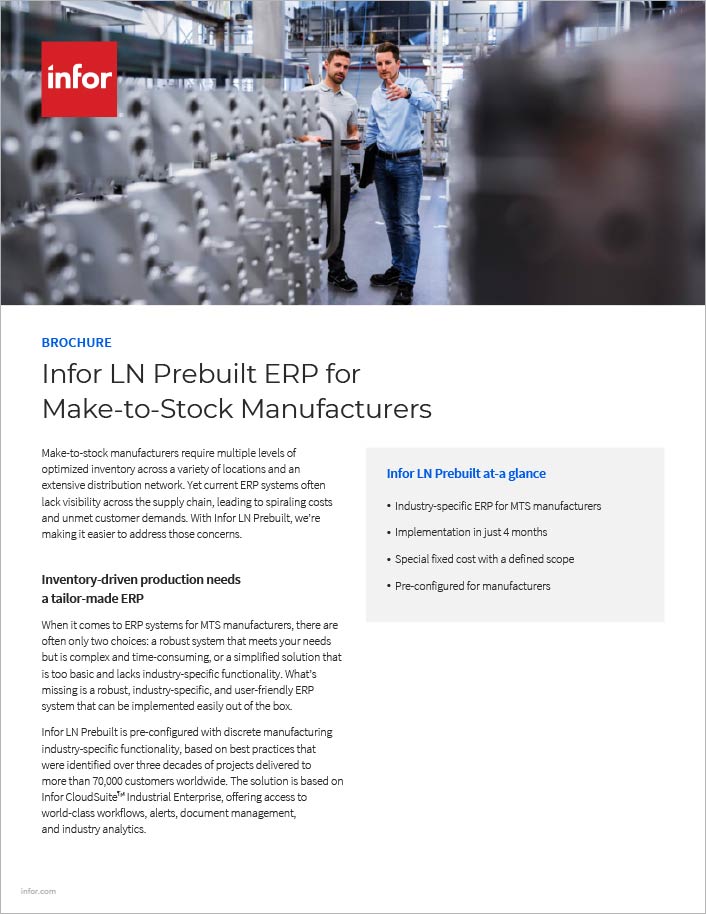 Infor LN Prebuilt ERP for Make to Stock
  Manufacturers Brochure English 457px