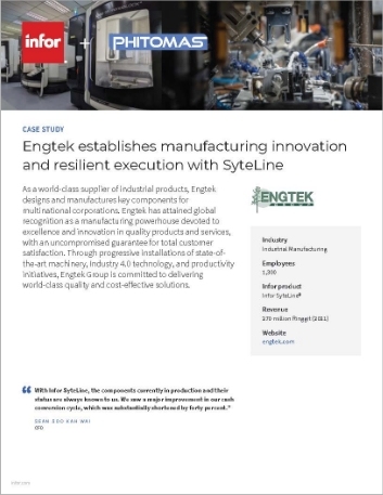 Engtek establishes manufacturing innovation and resilient execution with SyteLine Case Study English