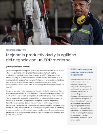 Improve business productivity and agility   with modern ERP Manufacturing Executive Brief Spanish Spain 457px