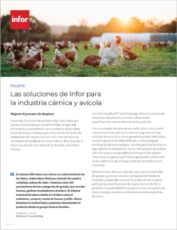 Infor delivers solutions for the meat and   poultry industry Brochure Spanish Spain 457px