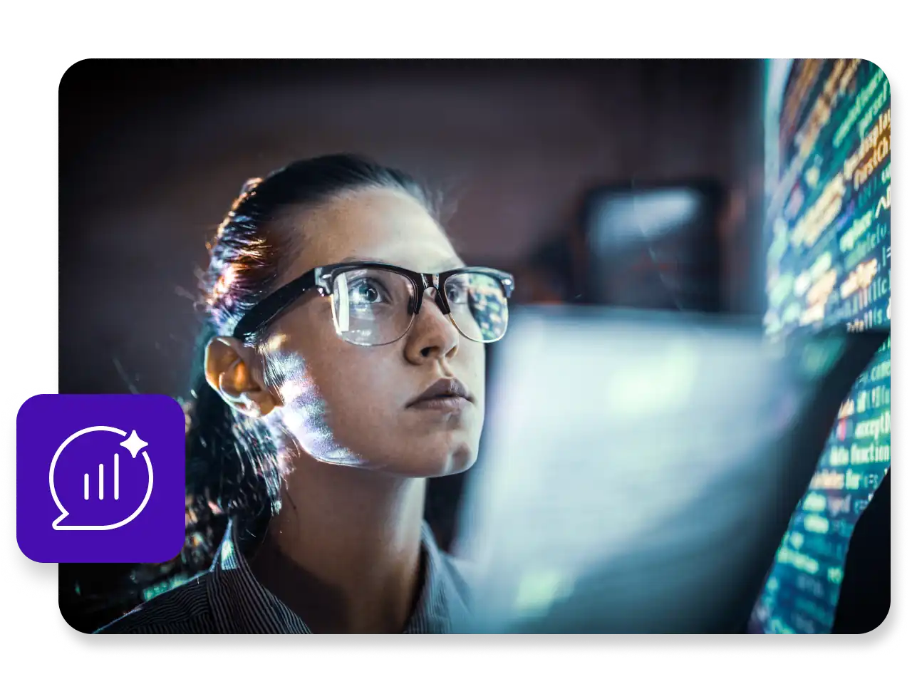 Industrial manufacturer looking at streams of data a screen