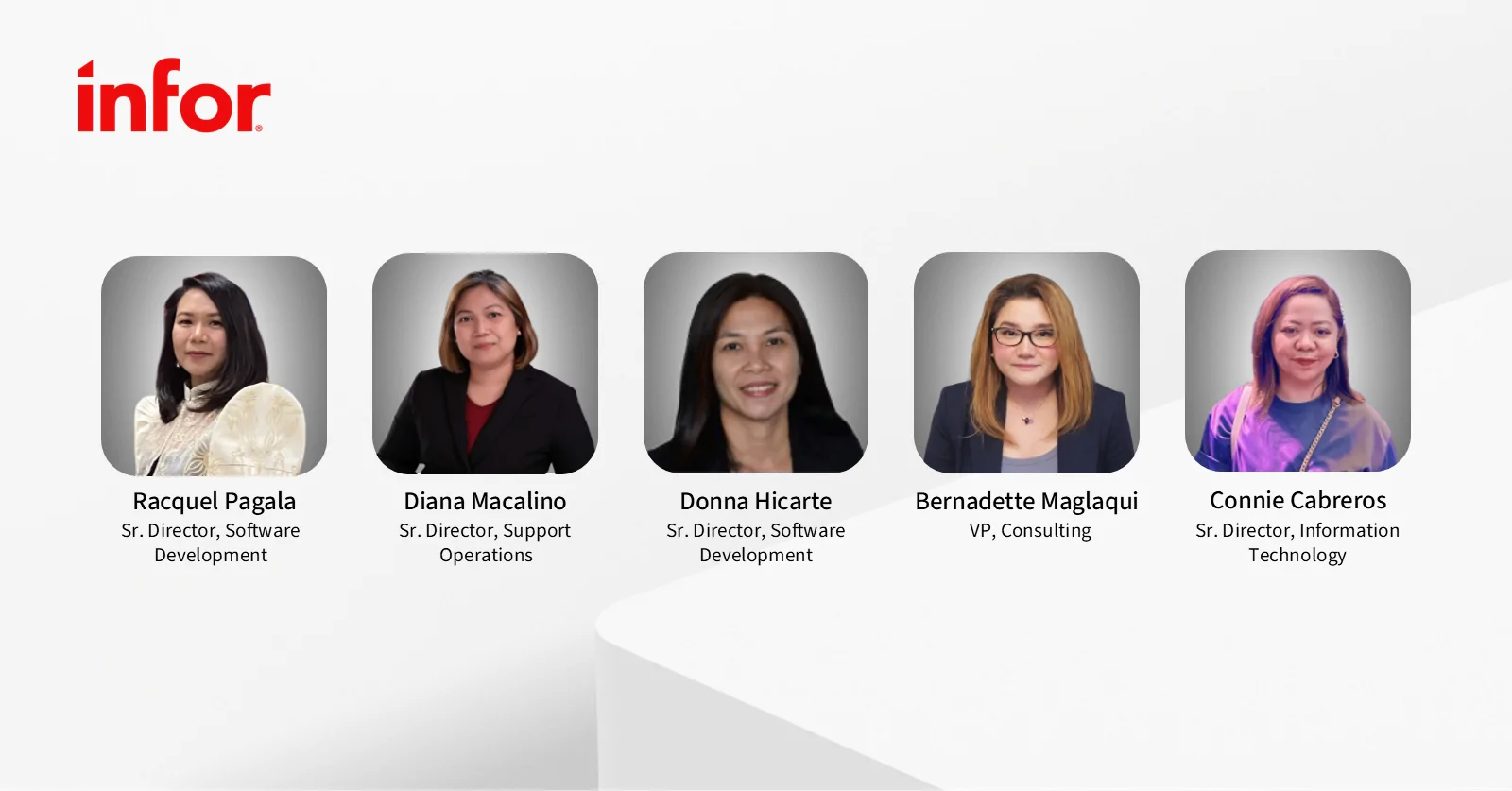 Portrait of 5 women if impact from Infor Manila
