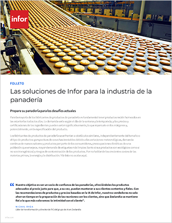 Infor delivers solutions for the bakery   industry Brochure Spanish Spain 457px
