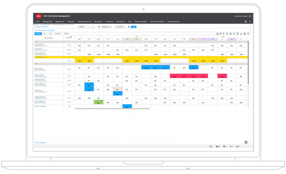 Workforce management advanced scheduling view