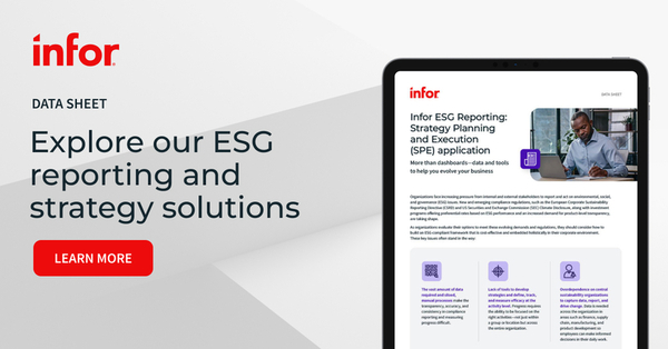 ESG Reporting and Strategy Planning and Execution | Infor