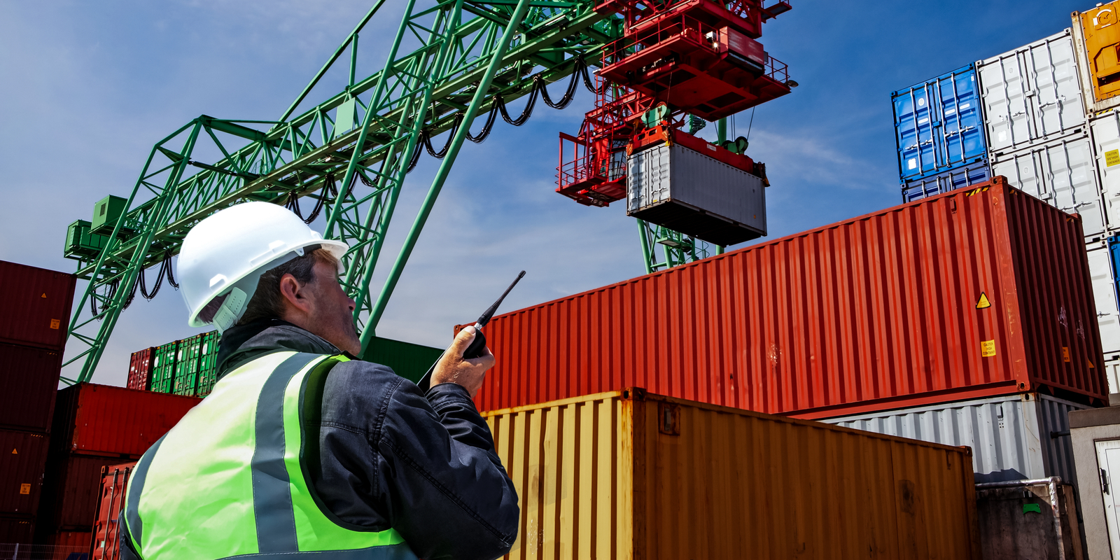 Freight forwarding manager at container terminal. Global Transportation