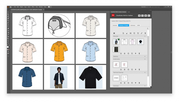 Screenshot des beschleunigten Designprozesses in Infor PLM for Fashion