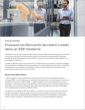 th Why manufacturers should invest in a   modern ERP Executive Brief French France