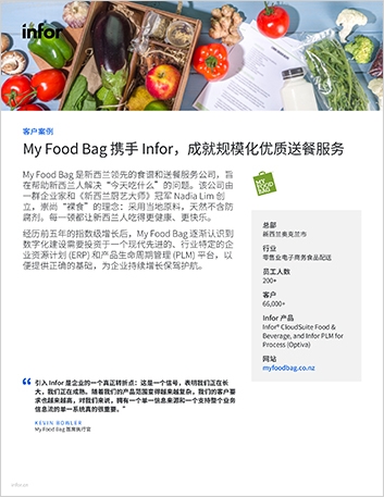 th My Food Bag ensures quality meal delivery service at scale with Infor Case Study Chinese Simplified