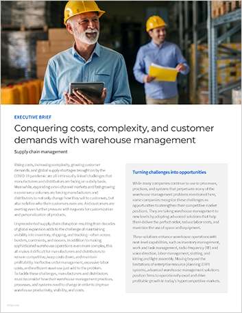 Conquering costs complexity and customer demands wiwarehouse management Executive Brief
  English