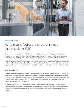 Why manufacturers should invest in a modern ERP