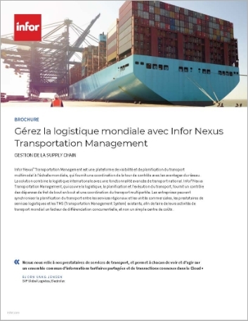 th Control global logistics with Infor   Nexus Transportation Management Brochure French France