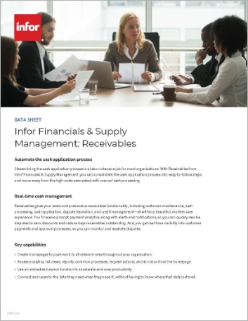 Infor Financials and Supply Management Receivables Data Sheet English