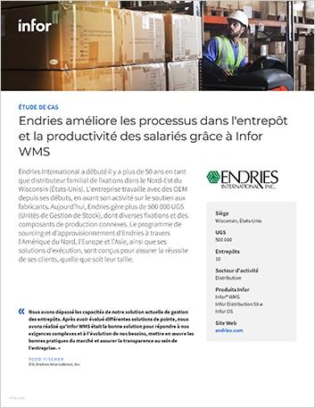 th Endries improves warehouse processes   and worker productivity with Infor WMS Case Study French France