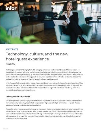 Technology culture and the new hotel guest experience