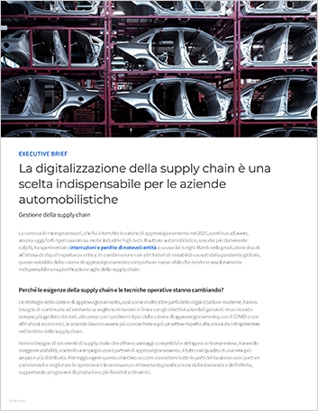 th A digital supply chain is   essential for automotive companies Executive Brief Italian