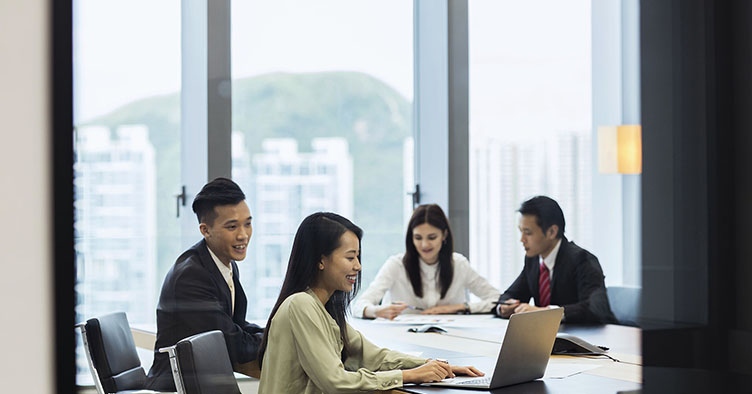 Business meeting between teams