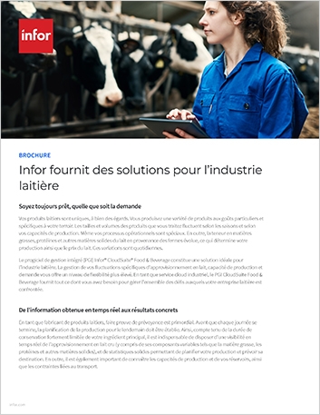 th Infor delivers solutions for the dairy   industry Brochure French France