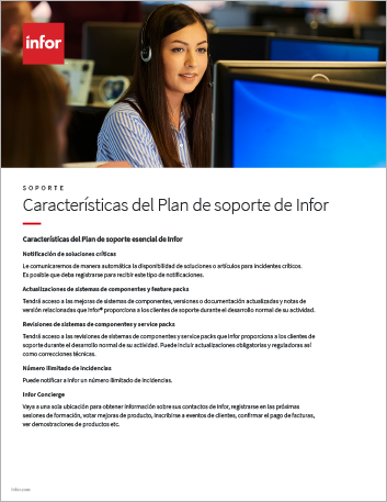 th Infor Support Plan Features Existing Customers Flyer Spanish Spain 