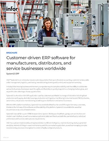 Customer driven ERP software for manufacturers distributors and service businesses   worldwide Brochure English