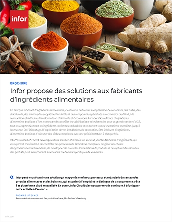 th Infor delivers solutions for food   ingredients manufacturers Brochure French France