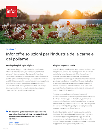 Infor delivers solutions for the meat and   poultry industry Brochure Italian 457px