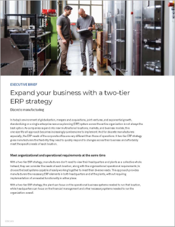 Expand  your business wia two tier ERP strategy Executive Brief English