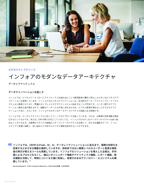 Infor Modern Data Architecture, Executive Brief, Japanese.pdf