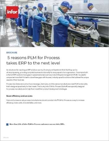 Cinq raisons pour lesquelles PLM for Process permet à l’ERP de passer au niveau supérieur Brochure en anglais
