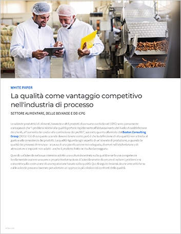 th Quality as a competitive   advantage in process manufacturing White Paper Italian