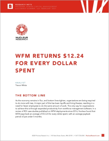 WFM Returns 12.24 or every dollar spent