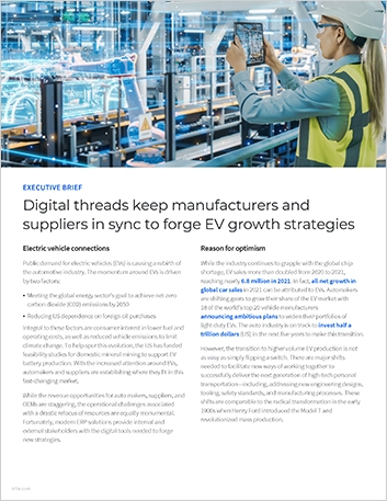 Digital threads keep manufacturers and suppliers in sync to forge EV grow strategies Executive Brief English