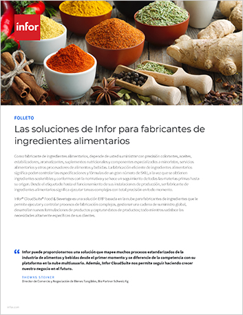 Infor delivers solutions for food   ingredients manufacturers Brochure Spanish Spain 457px