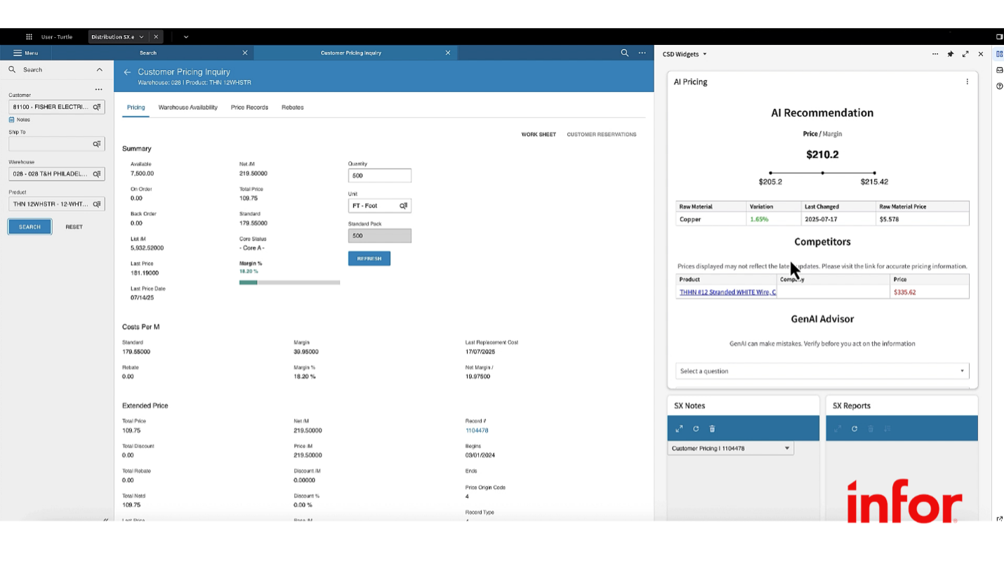 Screenshot of Gen AI advisor