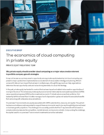 The economics of cloud computing in private equity