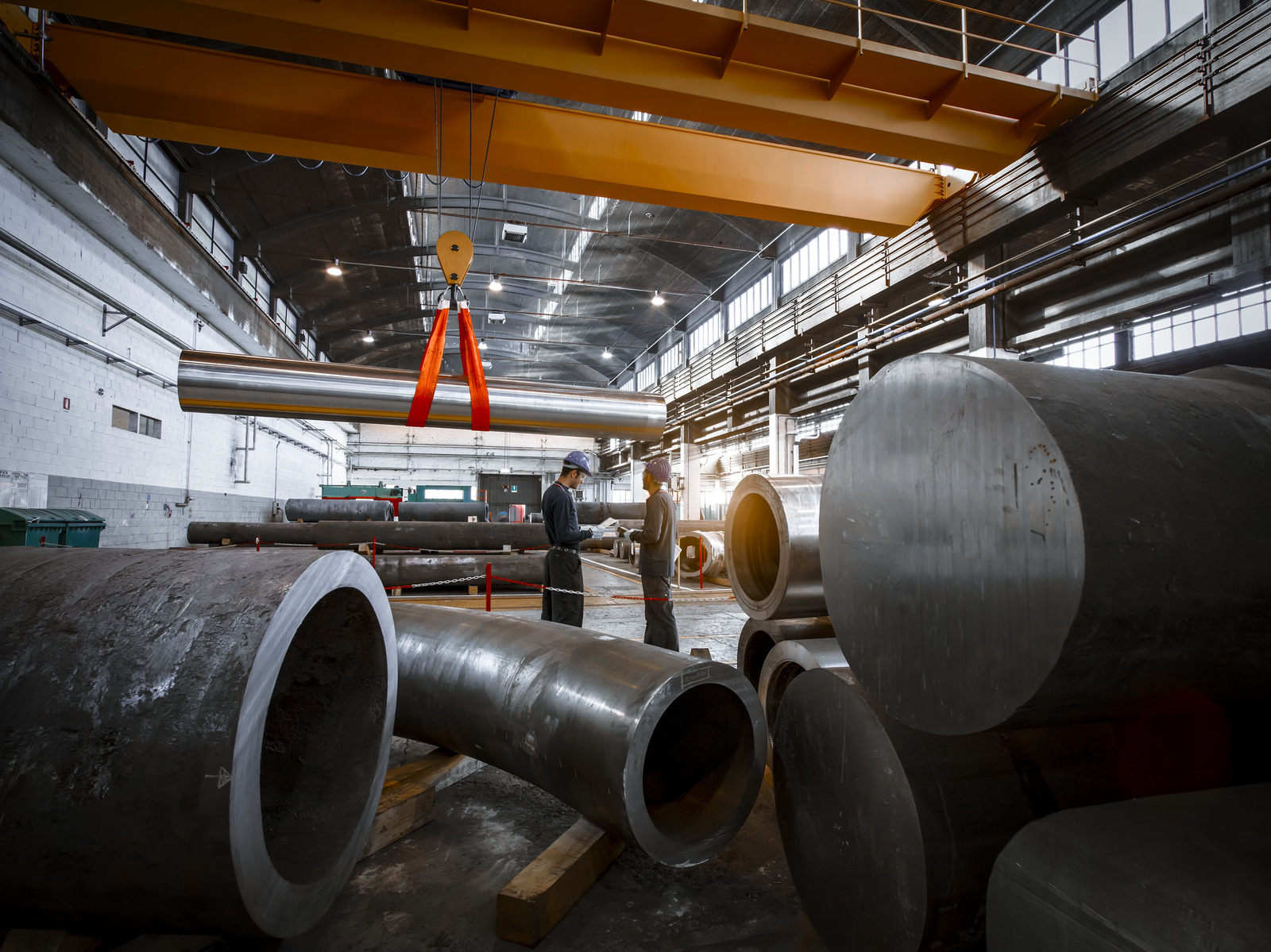 Workers in a steel factory 