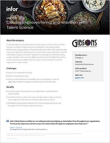 Gibsons improves hiring and retention wiTalent Science Case Study English