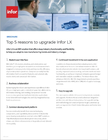 Top 5 reasons to upgrade to Infor LX